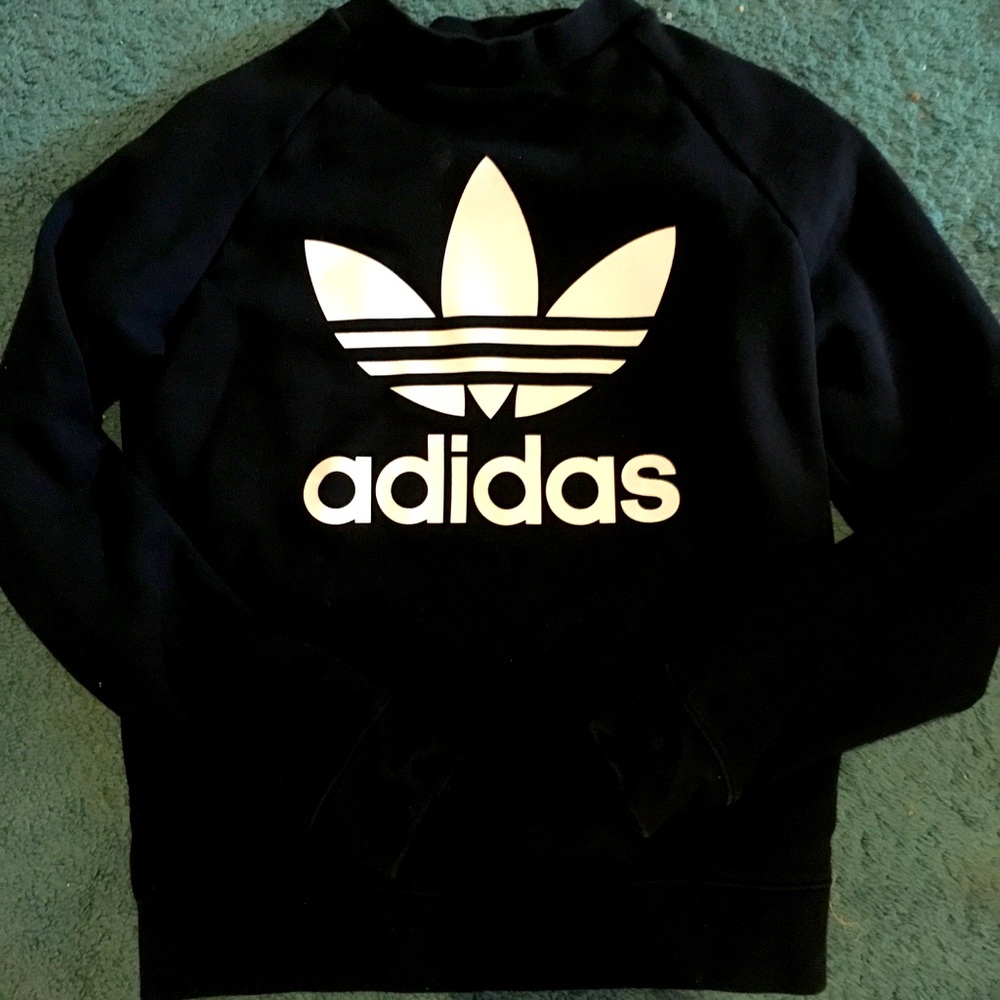 XS Adidas trefoil black crewneck sweatshirt